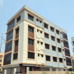 Corner elevation of BS Nest apartment building by BS Group Best Developers in Kolkata