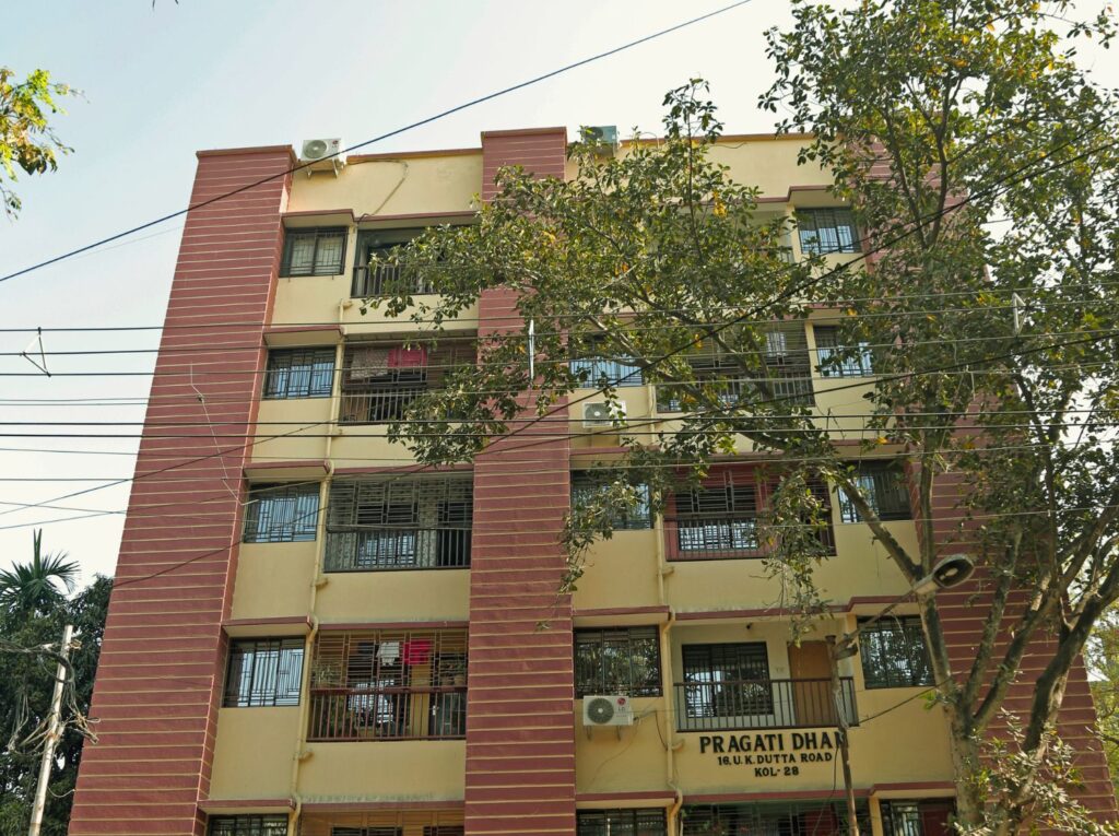 Modern BS Group residential apartment building exterior for property enquiries Flats in Kolkata